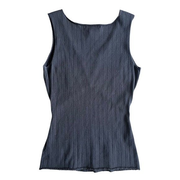 Nine West Black Ribbed Top - Picture 2 of 4